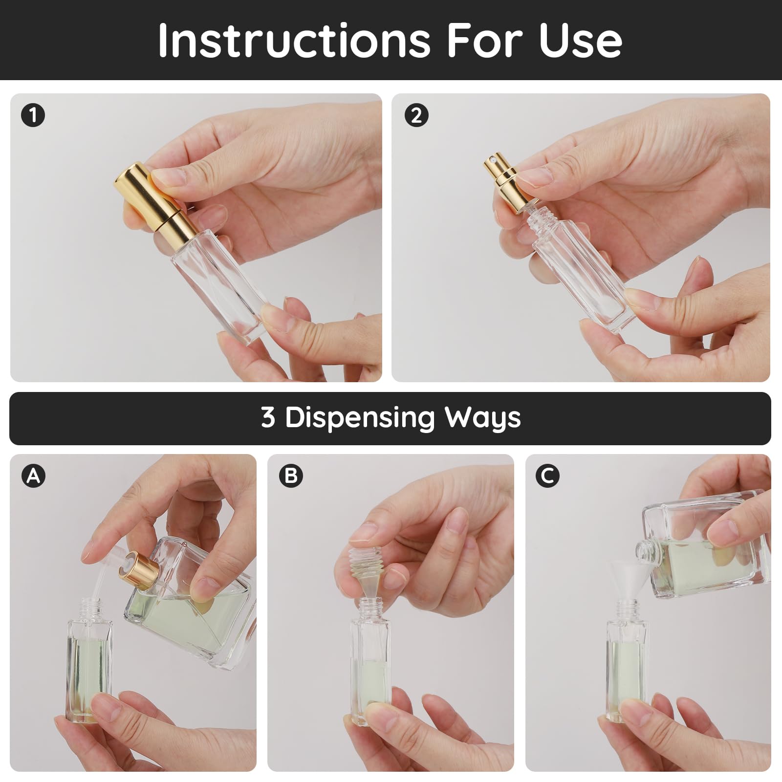 Segbeauty Travel Perfume Bottle Refillable, 10 Packs Atomizer Sprayer For Perfume, 10Ml Empty Glass Perfume Bottle Portable Trav